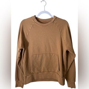 EVERLANE ORGANIC COTTON Brown/tan  CREWNECK SWEATSHIRT WITH FRONT POCKET Size S